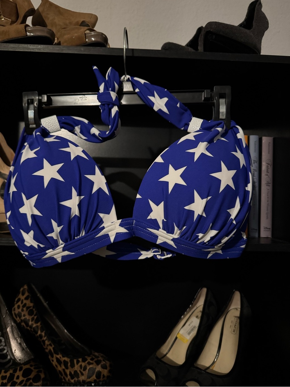 VENUS Blue and White Star Halter Bandeau Top